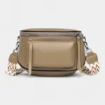 Lommebelteveske for kvinner i elegant skinn med frontlomme